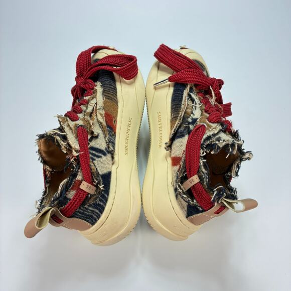 Smile Republic Red Brown Canvas Sneakers Casual Low Top Womens Size US 5.5 EU 36 - Picture 7 of 10